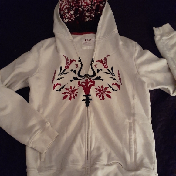 Tops - Zip up sweatshirt with decorative hood